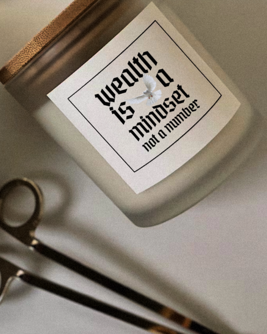 Wealth Is A Mindset, Not A Number Abundance Candle (9 oz.)